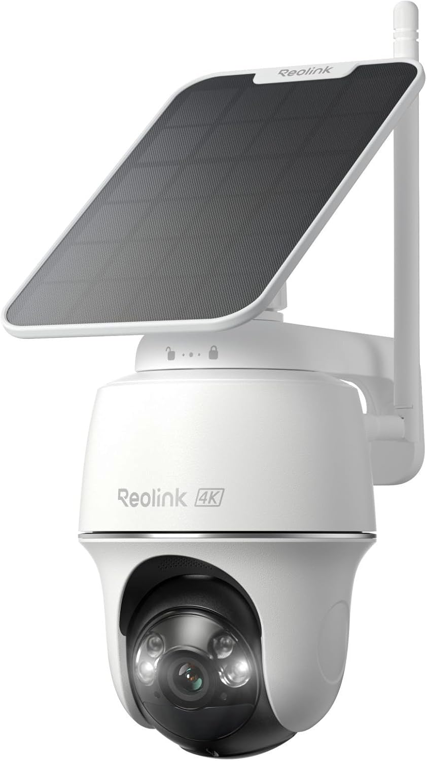 Reolink 4K Solar Überwachungskamera Aussen Akku, Argus PT Ultra+Solarpanel