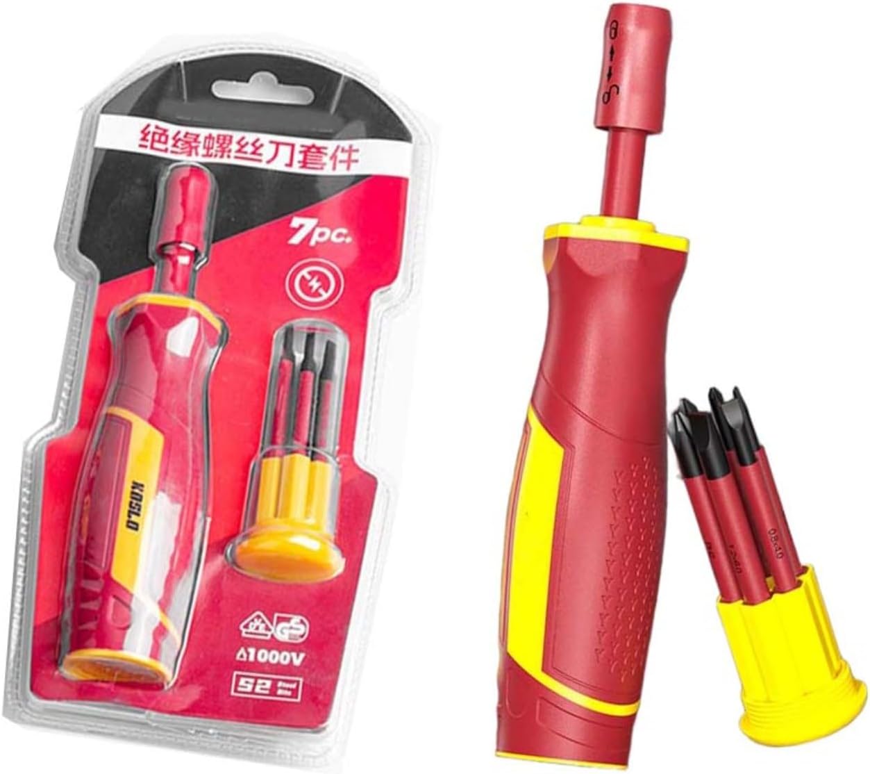 1000 V isoliertes Schraubendreher-Set, magnetisch, für