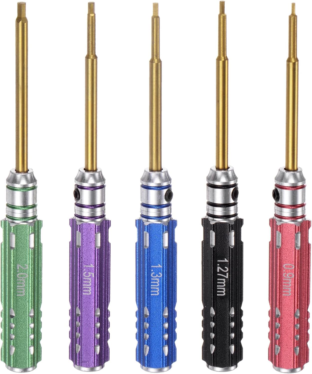 QUARKZMAN 5-teiliges Sechskant Schraubendreher 0.9/1.27/1.3/1.5/2mm Gold