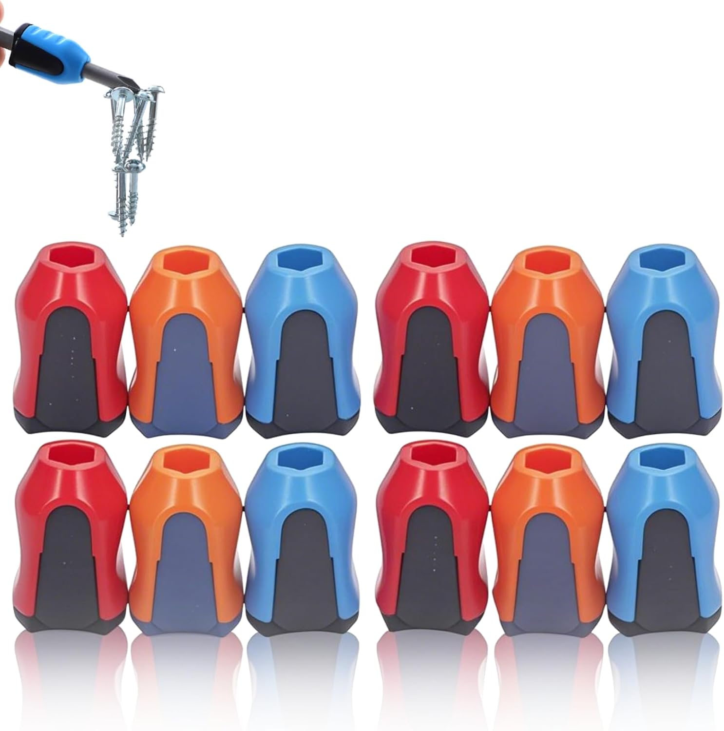 Schraubendreher Magnetring, 12 Stück 2 In 1 Magnetizer Ring Magnetischer Schraubenring FüR Strengthen Magnetized/Demagnetizing, Magnetisch Schraubenhalter FüR 1/4-Zoll Schaft-Schraubendreher