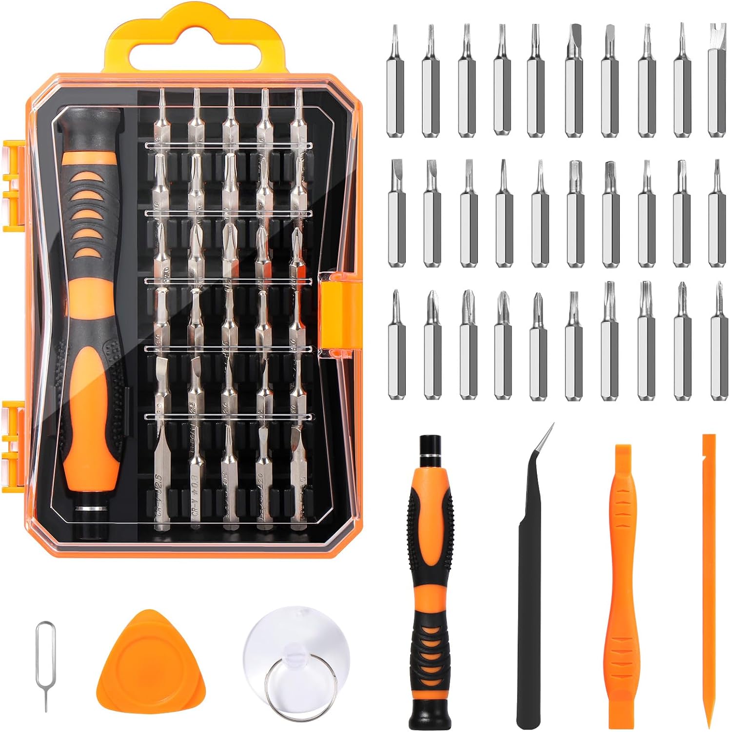 Brencco Schraubendreher Set 37-teilig, Feinmechaniker Werkzeug Set für Handys, Computer, Spielkonsolen und Brillen