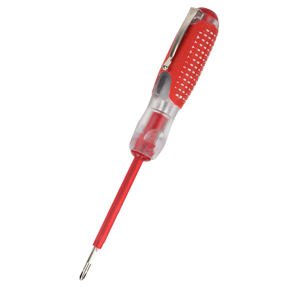 Prüfstift-Schraubendreher, Spannungsprüfer, Schraubendreher, 100 V Bis 500 V, Kreuz-/Schlitz-Stiftkontakt, Elektrischer Prüfschraubendreher mit Rutschfestem Griff