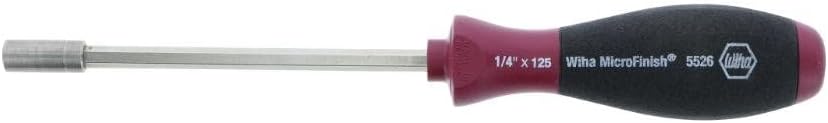 Wiha 52650 Bit Holding Screwdriver with MicroFinish Handle, Magnetic, 1/4 x 125mm by Wiha