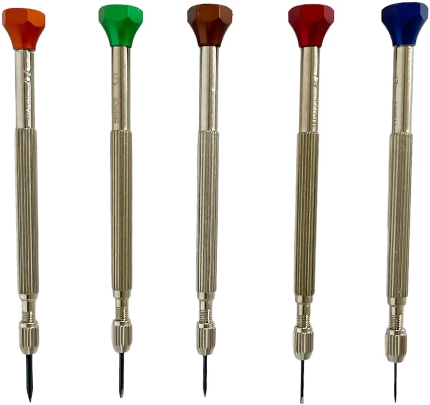 Horotec MSA 01.225 Schraubendreher Set mit 5 Schraubendrehern für Uhrmacher 0,60 mm bis 1,50 mm