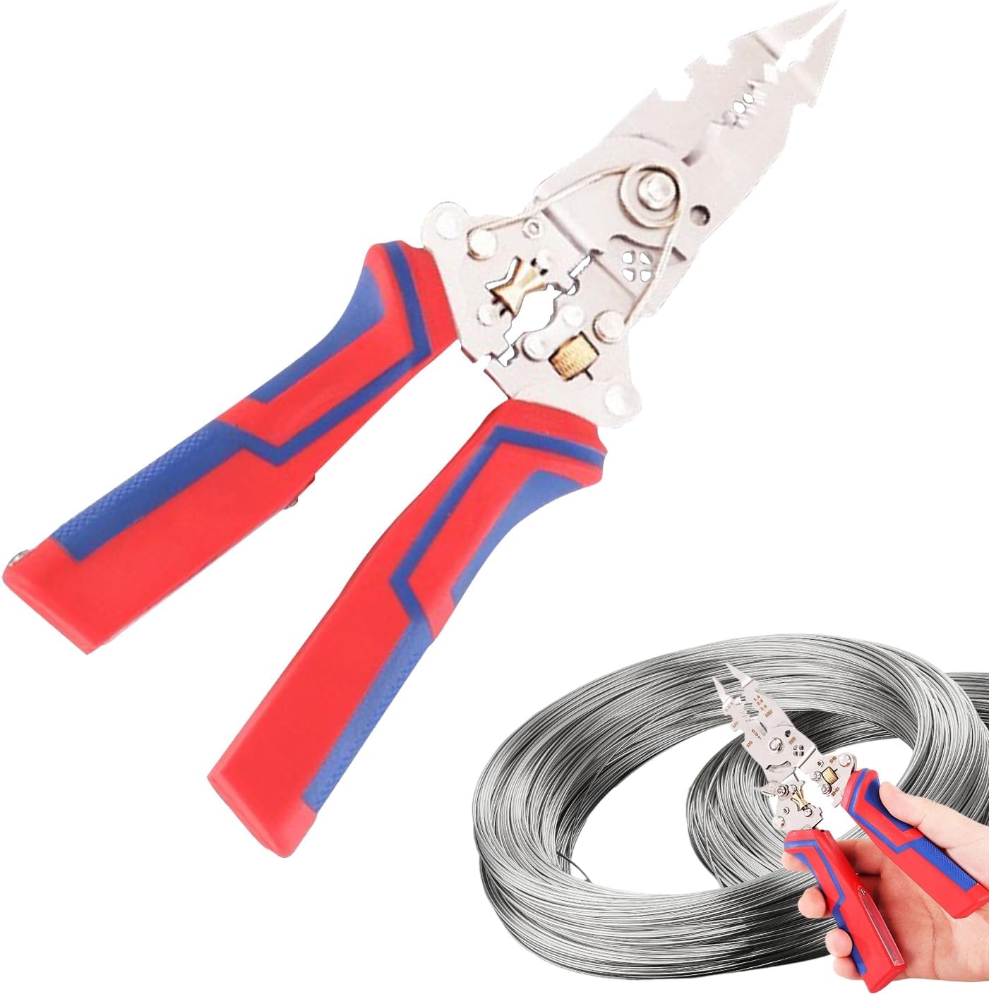 Abisoliergerät für elektrische Kabel | Faltbare Kabelzange | 13-in-1-Werkzeug zum Abisolieren von Kabeln und Spalter für Elektrikerreparatur für den Innen- und Außenbereich, Industriefahrzeuge