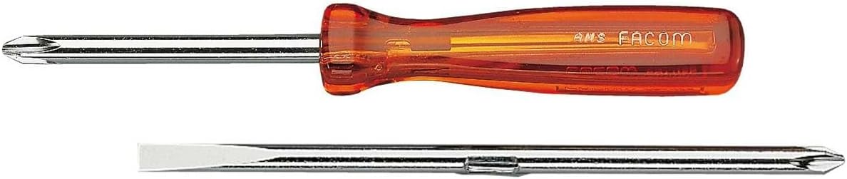 FACOM - Schraubendreher mit auswechselbarer Klinge - AMS - Flach und Kreuz - Länge 165 mm - Verchromt poliert - Handwerkzeug - Geeignet für professionellen Gebrauch