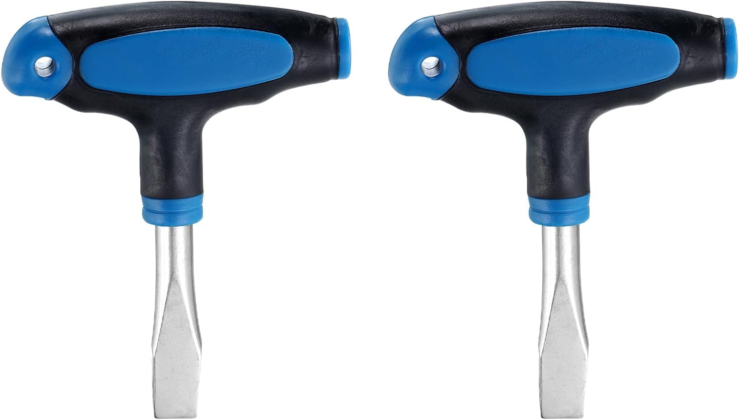 QUARKZMAN 2 Stück T-Griff Schlitz Schraubendreher 12mm Blau