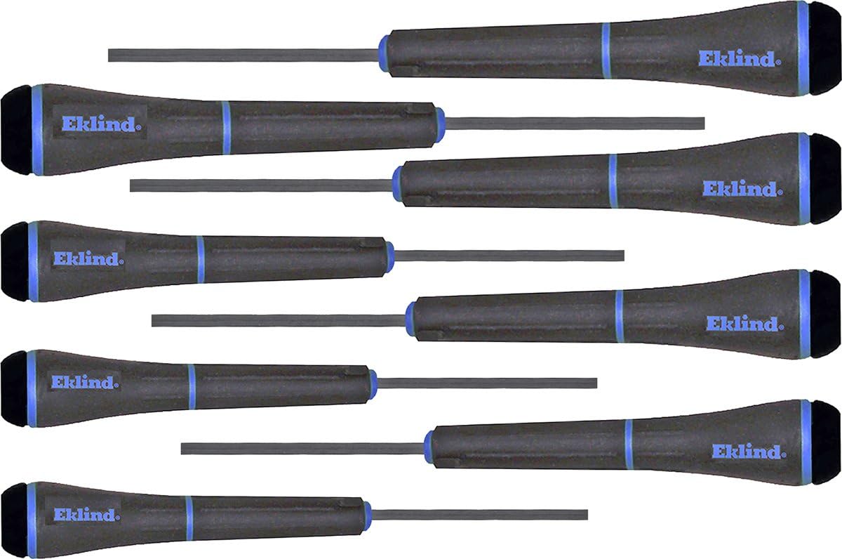Eklind 92400 PSD Sechskant-Präzisionsschraubendreher, 8-teiliges Set, metrische MM-Größen 0,7-4