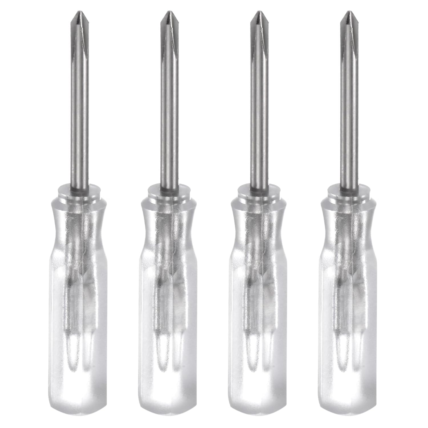 QUARKZMAN 8 Stück PH0 Mini Kreuzschraubendreher Set Kleine Schraubenzieher Set 2mm Magnetisch Kreuzkopf 45mm Länge Feinmechaniker Schraubendreher Set für Reparatur Werkzeug Set, Klar