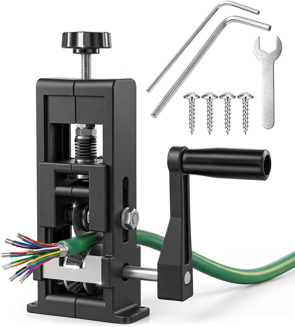Handkurbel Kabelschälmaschine, für Leitungen 1–25 mm Durchmesser