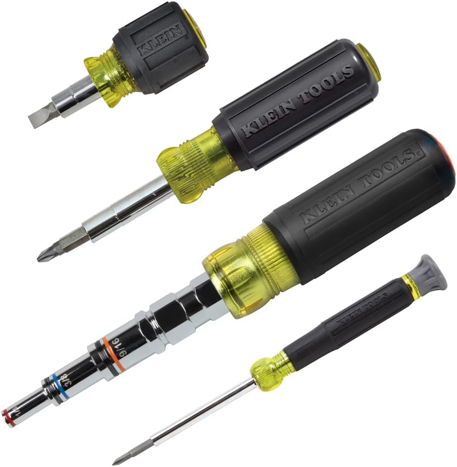 Klein Tools 80019 Werkzeugset, Multi-Bit-Schraubendreher und Muttern-Schraubendreher-Werkzeugsatz, 30 verschiedene industrielle Stärken Bits und Größen, 4-teilig