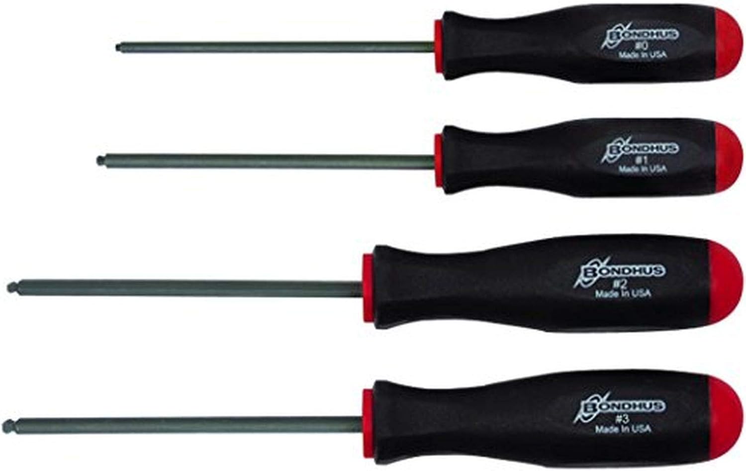 BONDHUS 11640 BRX4 Vierkant-Kugel-Schraubendreher, 4-teiliges Set