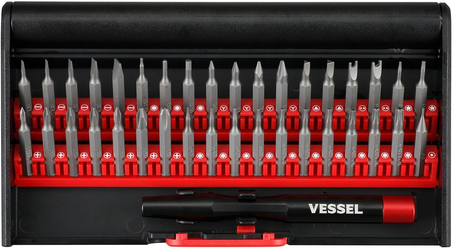 Vessel 9836 Stück Präzisions-Schraubendreher-Bits für Uhren, Brillen, Kamera, Smartphone, Tablet, Spielekonsole