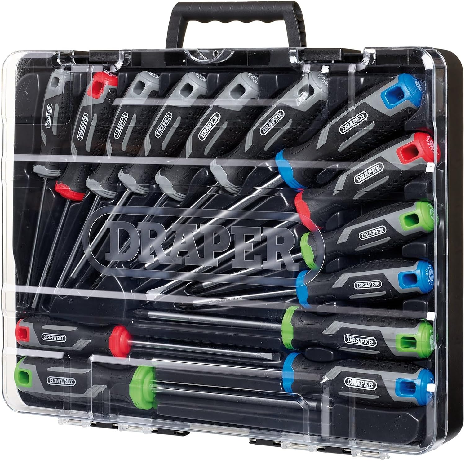 Draper 14-teiliges Schraubendreher-Set mit weichem Griff und Draper TX-Star® – 13437 – magnetische Spitzen, CRV-Klingen