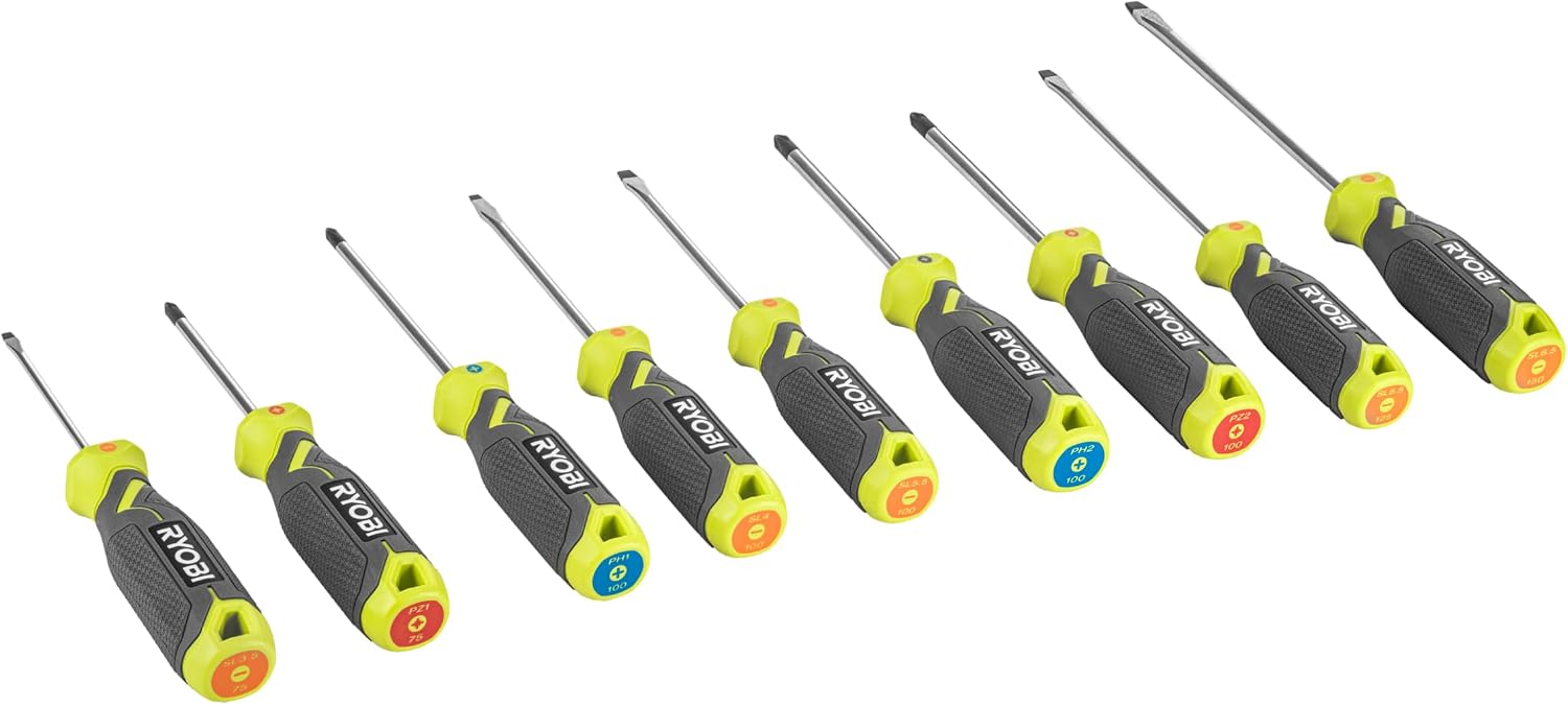 RYOBI Schraubendreher-Set, 9-tlg. RHSDS9PC