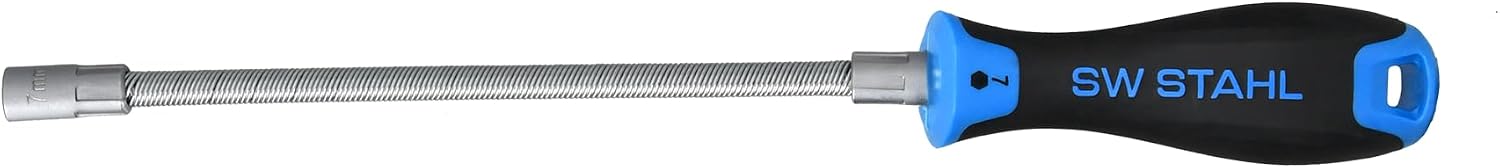SW Stahl Schraubendreher | 7 mm Sechskant | Flexible Welle | 200 mm Klingenlänge | Rutschfester 2K-Handgriff | Zuverlässiges Werkzeug für Profi und Heimwerker