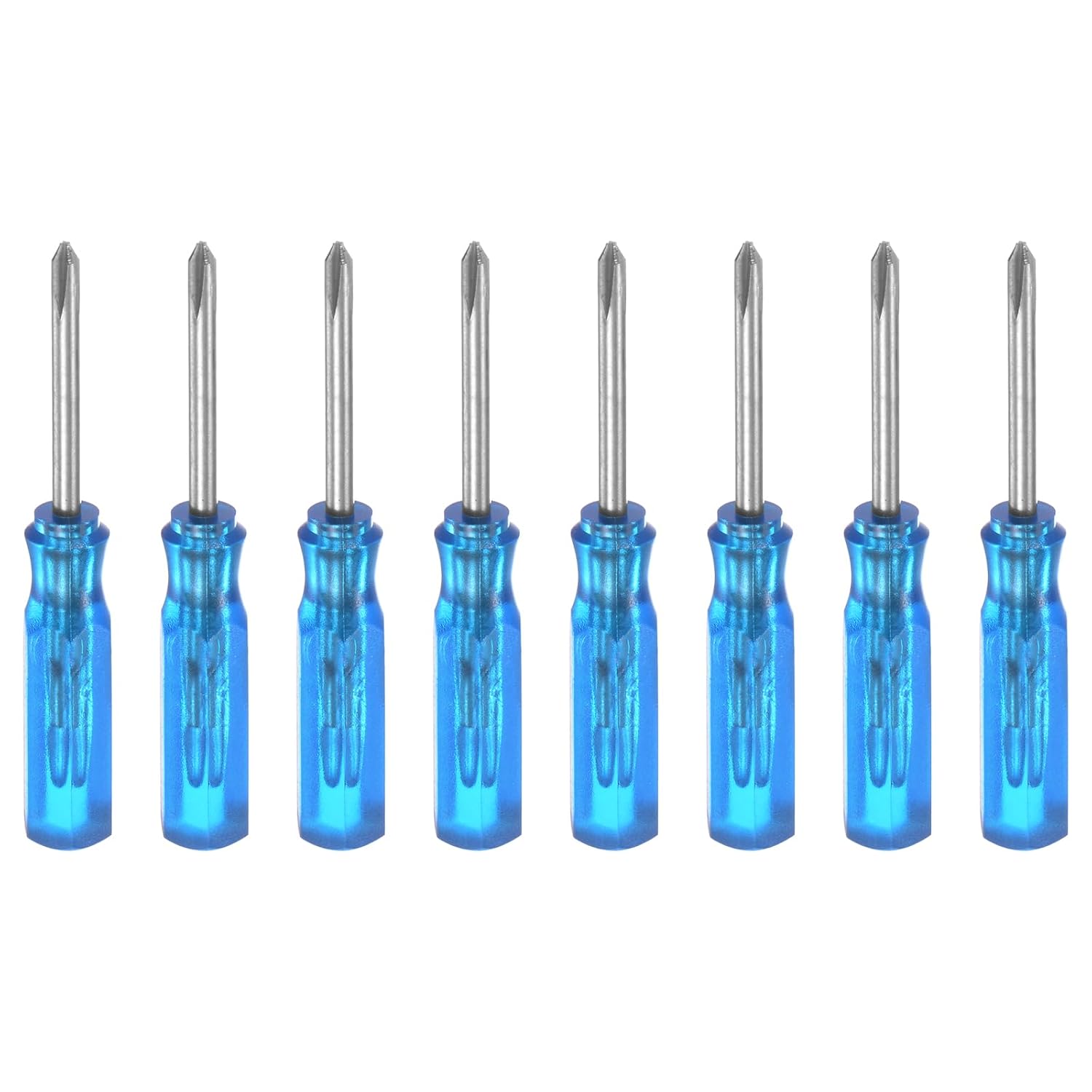 QUARKZMAN 4 Stück PH0 Mini Kreuzschraubendreher Set Kleine Schraubenzieher Set 2mm Magnetisch Kreuzkopf 45mm Länge Feinmechaniker Schraubendreher Set für Reparatur Werkzeug Set, Blau