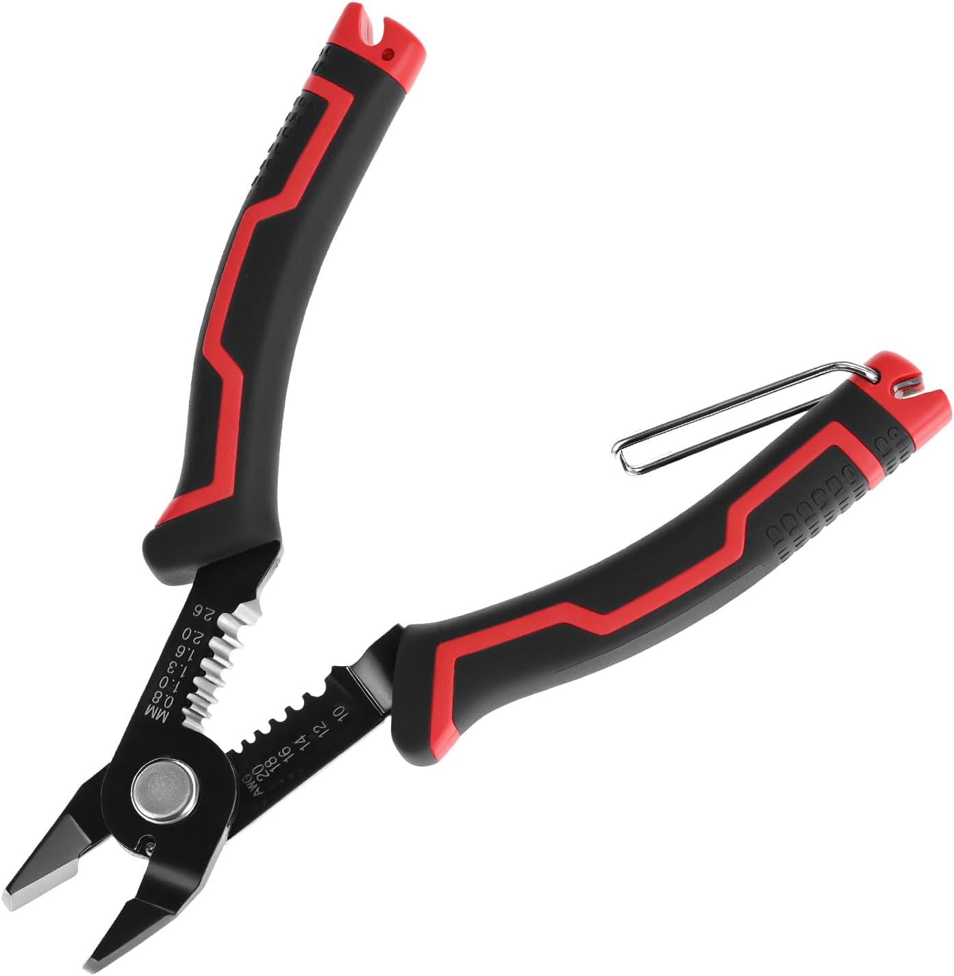 QWORK® 3-in-1 Multifunktions Seitenschneider, Abisolierzange und Crimpzange für 20-10 AWG Kabel, Präzisionszange Electronics mit Anti-Rutsch-Griff