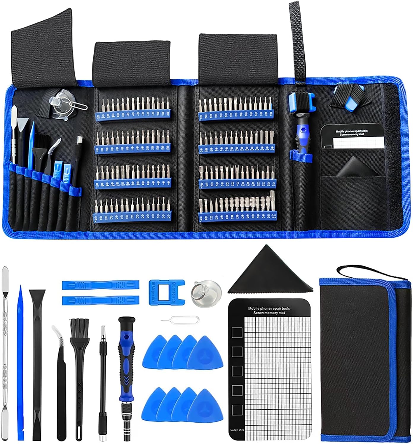 EFaith Elektrischer Schraubendreher 66 in 1 Präzision Set mit LED