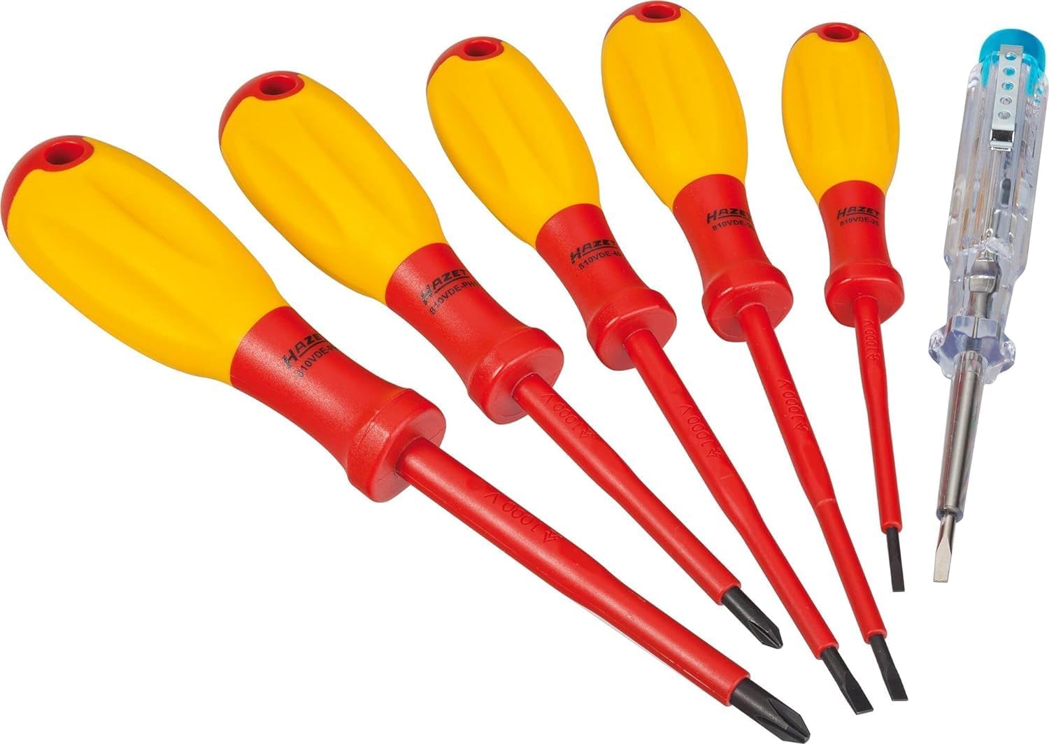 HAZET Hochvolt Elektriker Schraubendreher-Satz, schutzisoliert 811KV/6