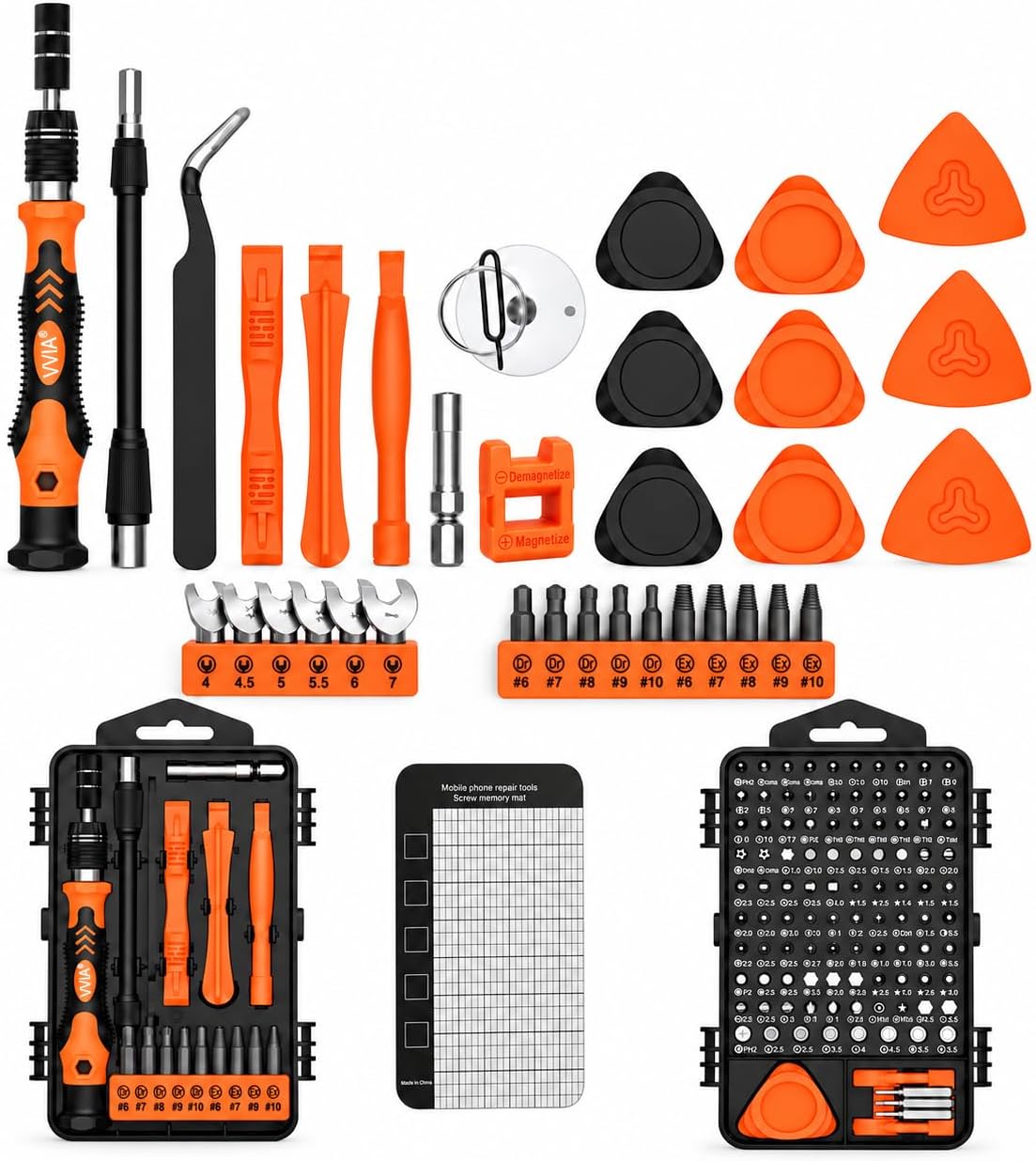 138Pcs Feinmechaniker Schraubendreher-Set,Präzisions ,multifunktionalem Bit