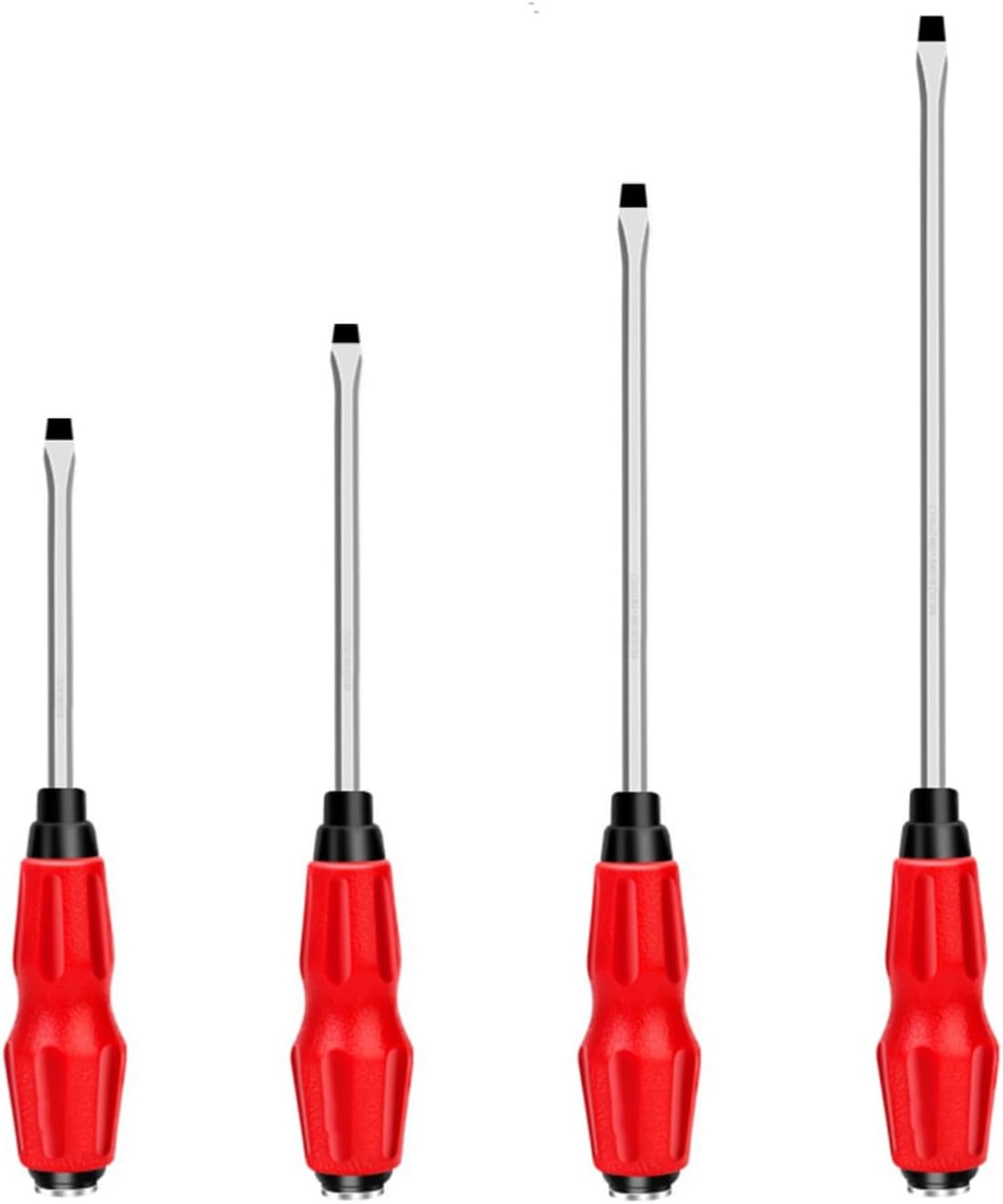 4 PCS Präzision Flachkopf Schraubendreher Set,6x100mm, 6x125mm, 6x150mm, 8x200mm,Multifunktionale Magnet Flachkopf Schraubendreher für Montage und Reparatur.