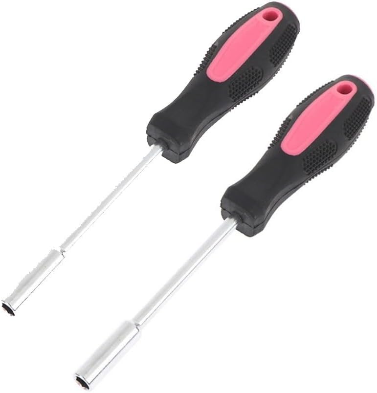 Ratschen-Schraubendreher-Set, multifunktional, 6,3 mm Bithalter, Schnellwechsel-Schraubendreher-Set für Reparaturen zu Hause und in der Werkstatt (2 Stück, rosa)