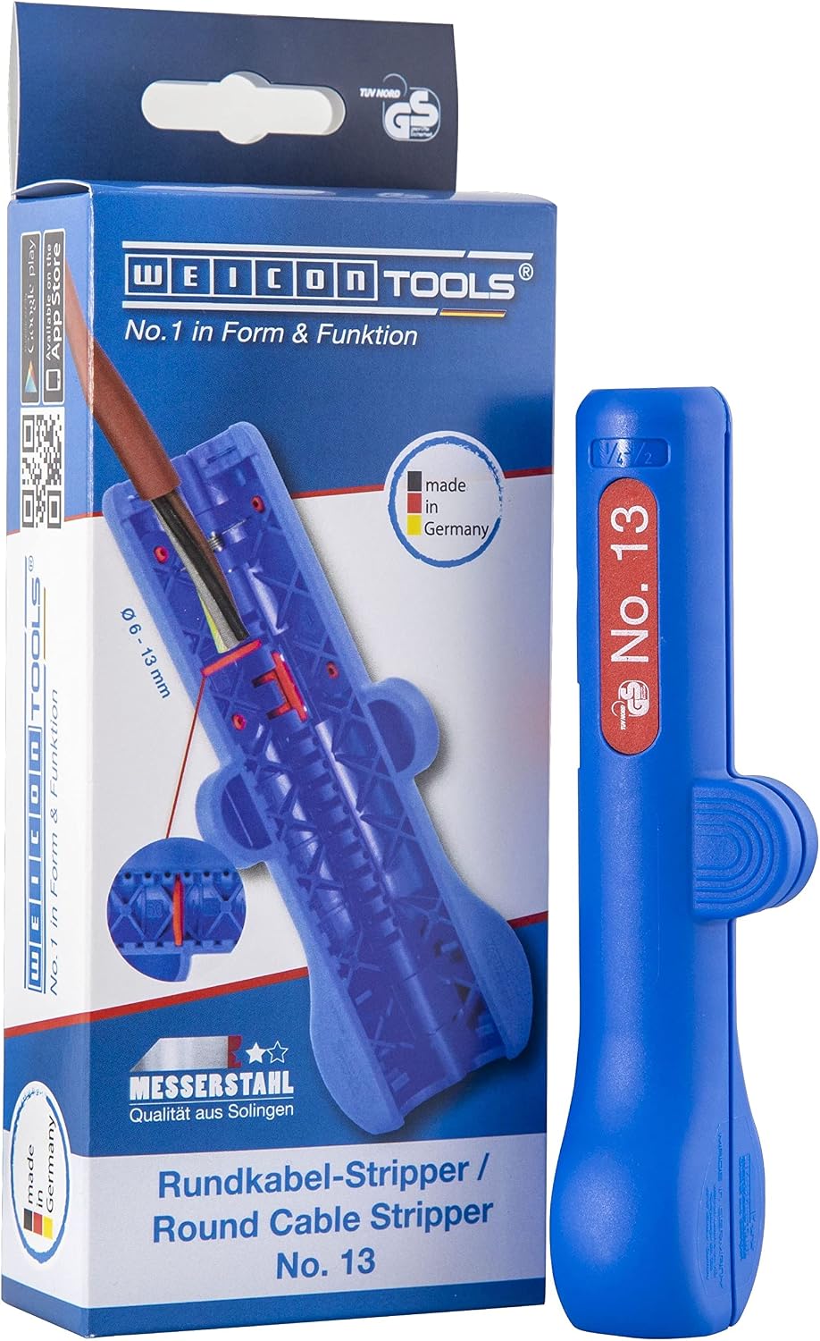 WEICON TOOLS Rundkabel-Stripper No. 13; Entmanteler für Rund- und Feuchtraumkabel von 6-13 mm Ø; Abmantelungswerkzeug