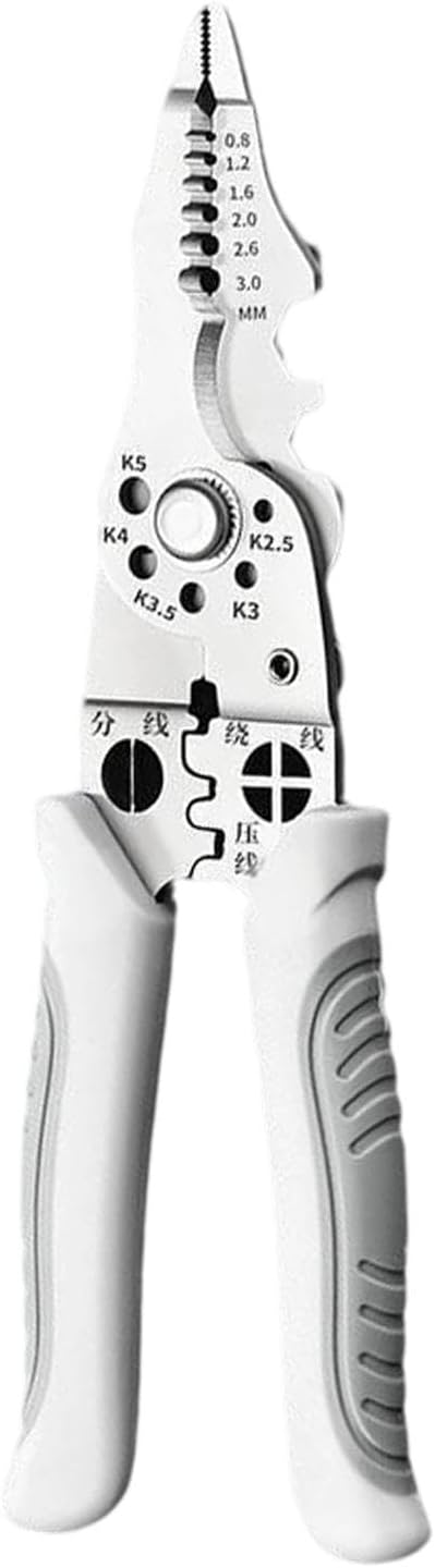 Abisolierzange - Ergonomische Multifunktionszange mit hoher Festigkeit für Elektriker, Haushalt, Elektrizität, Solar, Industrie, Bau, Fahrzeuge, Netzwerk, Anwohner