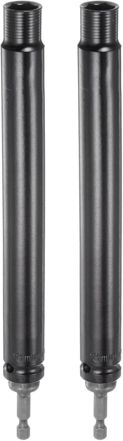 sourcing map 2 Stk. extra lange Hohlstecknüsse, 13 mm x 200 mm Tiefloch Schlagschrauber mit 1/4" Schnellwechsel Sechskantschaft Bohrmaschinenadapter