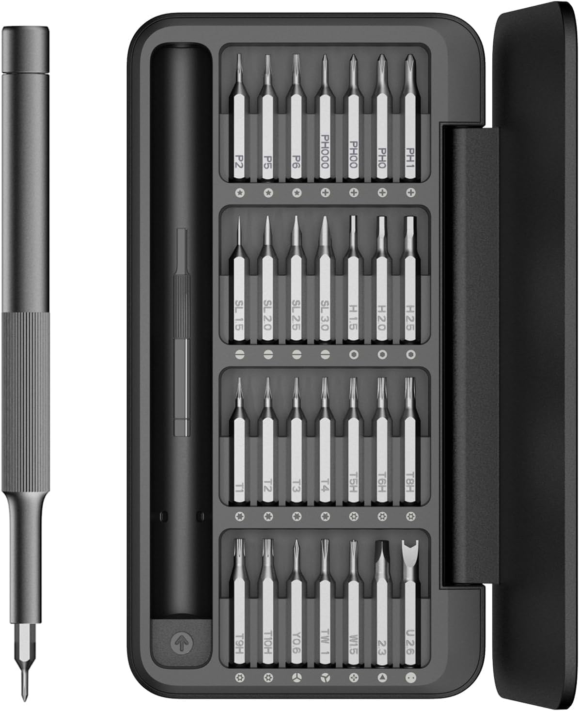 Feinmechaniker Schraubendreher Set Mini Werkzeug: 24 S2 Stahl Bits Präzisions-Reparatur-Set für Handy, PC, Laptop, Brillen – Magnetischer Griff & Robuster Aufbewahrungskoffer