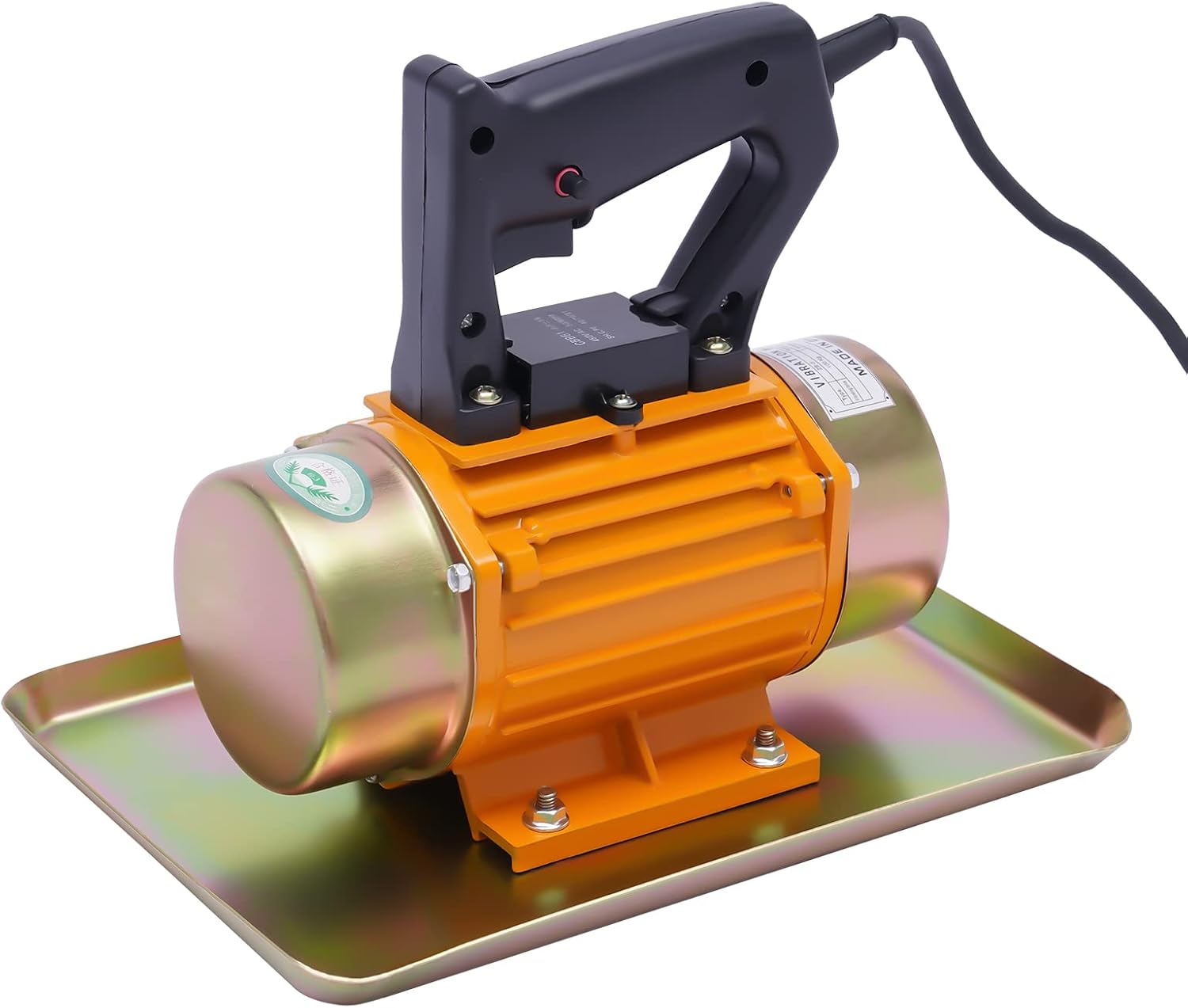 Handbetonrüttler Motor, Tragbarer Reinkupfermotor, Kelle Flachbodenrüttler für Dammbau und Hafenbau, Vibrationskraft 100KG | Produktgröße 28x20x26cm