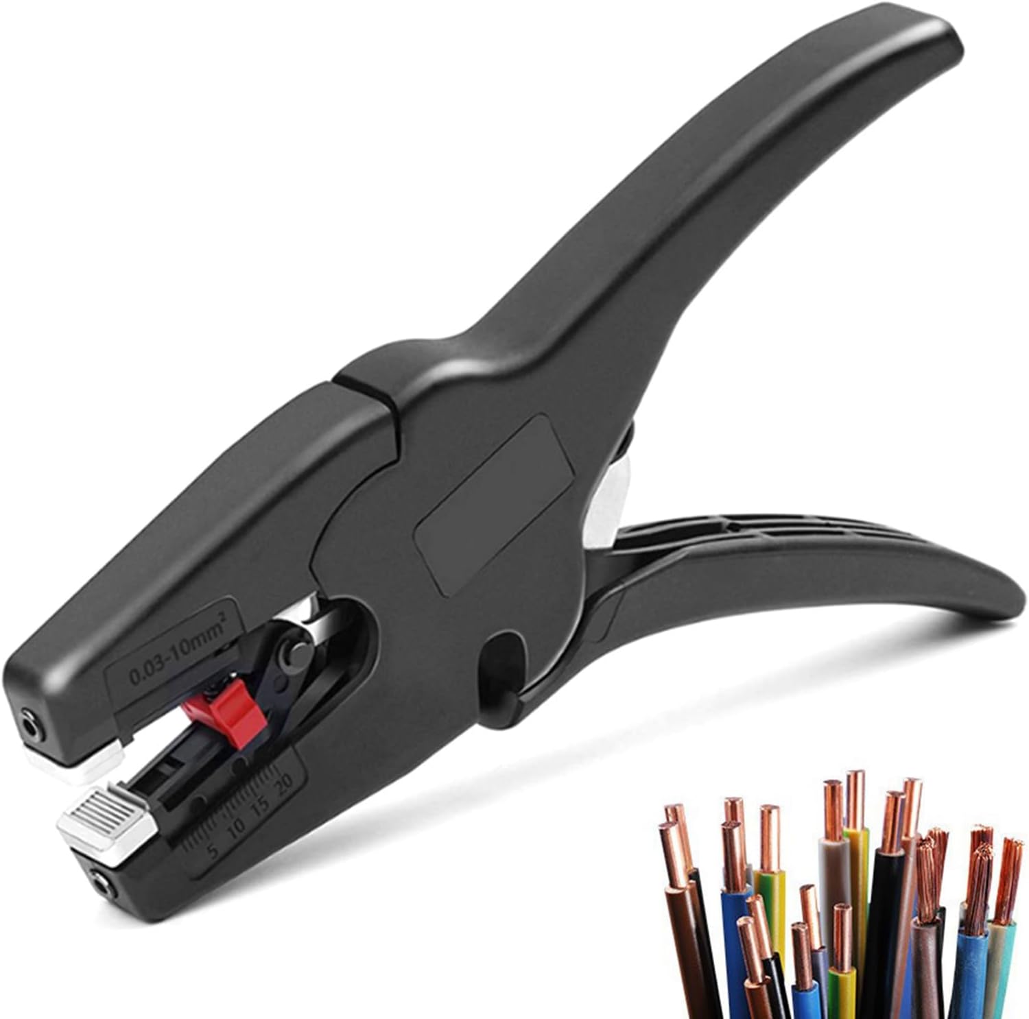 Selbsteinstellende Kabelabisolierzange mit Abisolierautomatik & Schneidefunktion für Elektroinstallation, KFZ & Elektronik, Leicht und Tragbar [AWG 32-7/0.03-16mm²]​