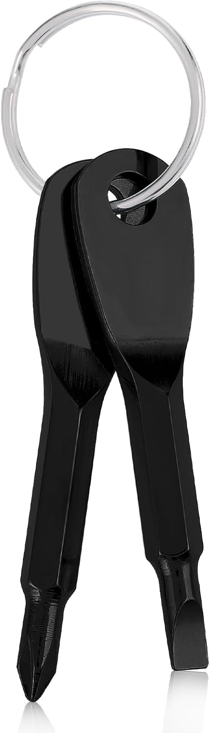 Amaxiu Schraubendreher-Schlüsselanhänger, Multifunktions-Mini-Schraubendreher (schwarz) (Schwarz)