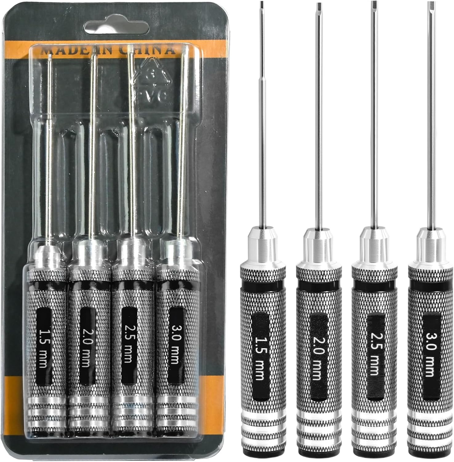 4-teiliges RC Inbusschlüssel-Set 1,5/2,0/2,5/3,0 mm aus Aluminium