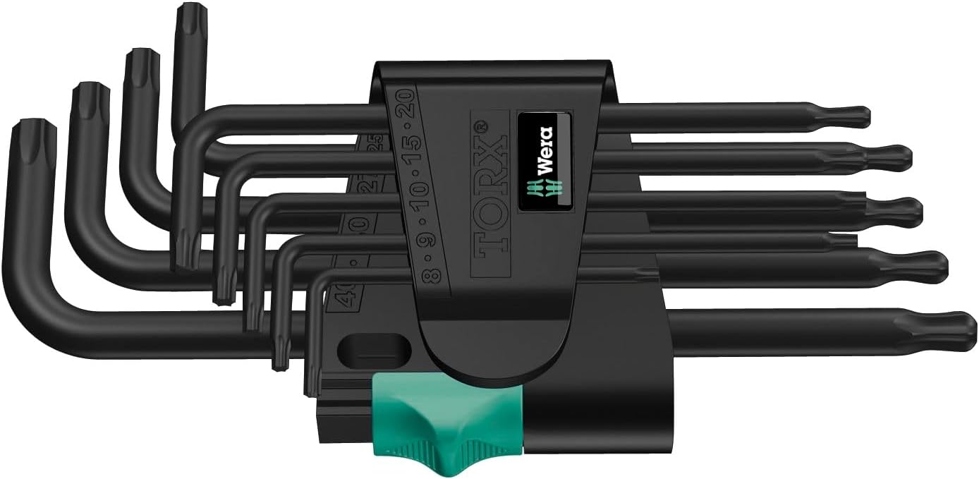 Wera 05024242001 967 PKL/9 TORX Winkelschlüsselsatz, Black Laser, 9-teilig, 9 Stück, One Size