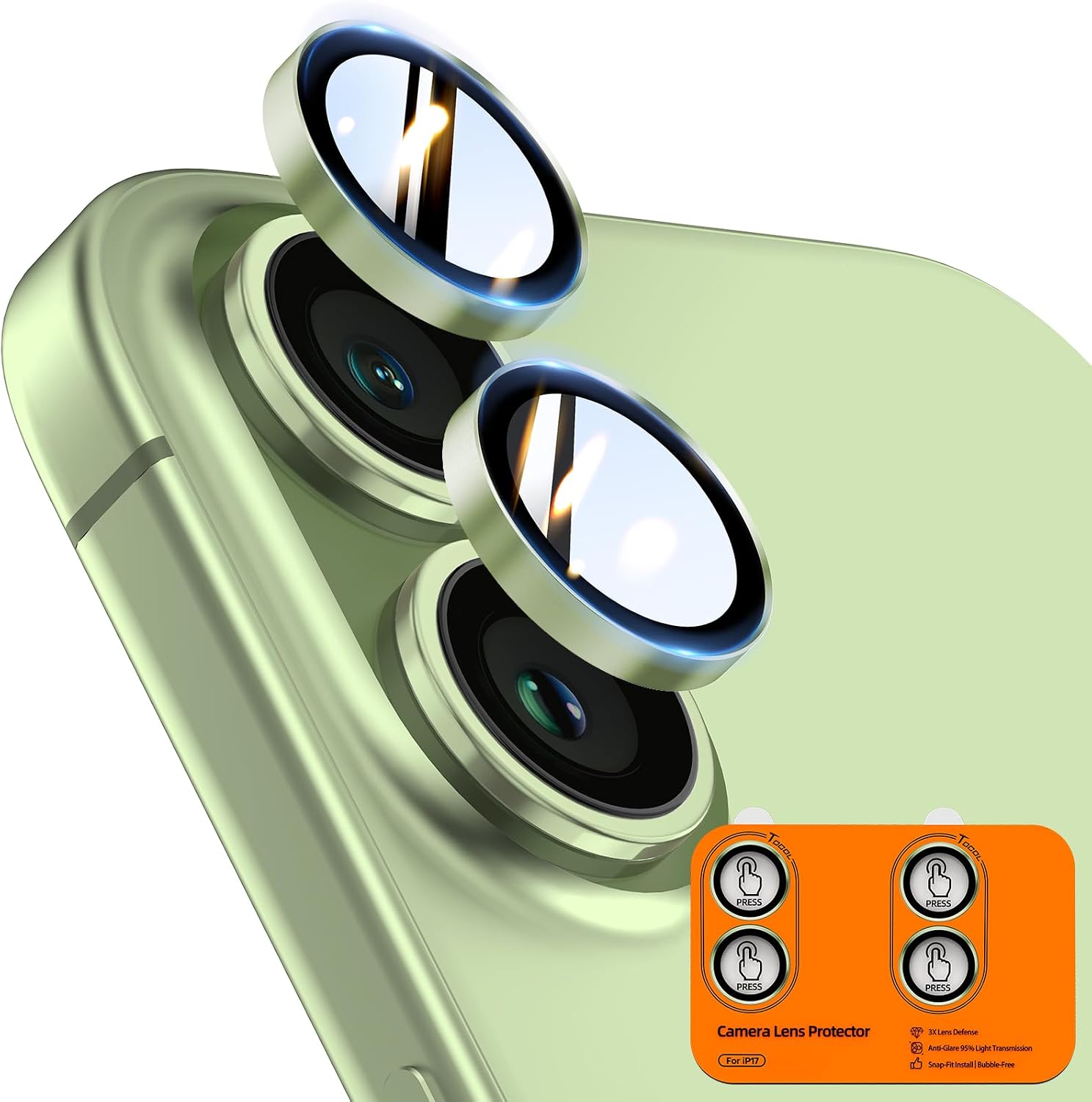 TOCOL 2 Sets für iPhone 18 Pro Kameraschutz, Einfache Montage, Burgunder