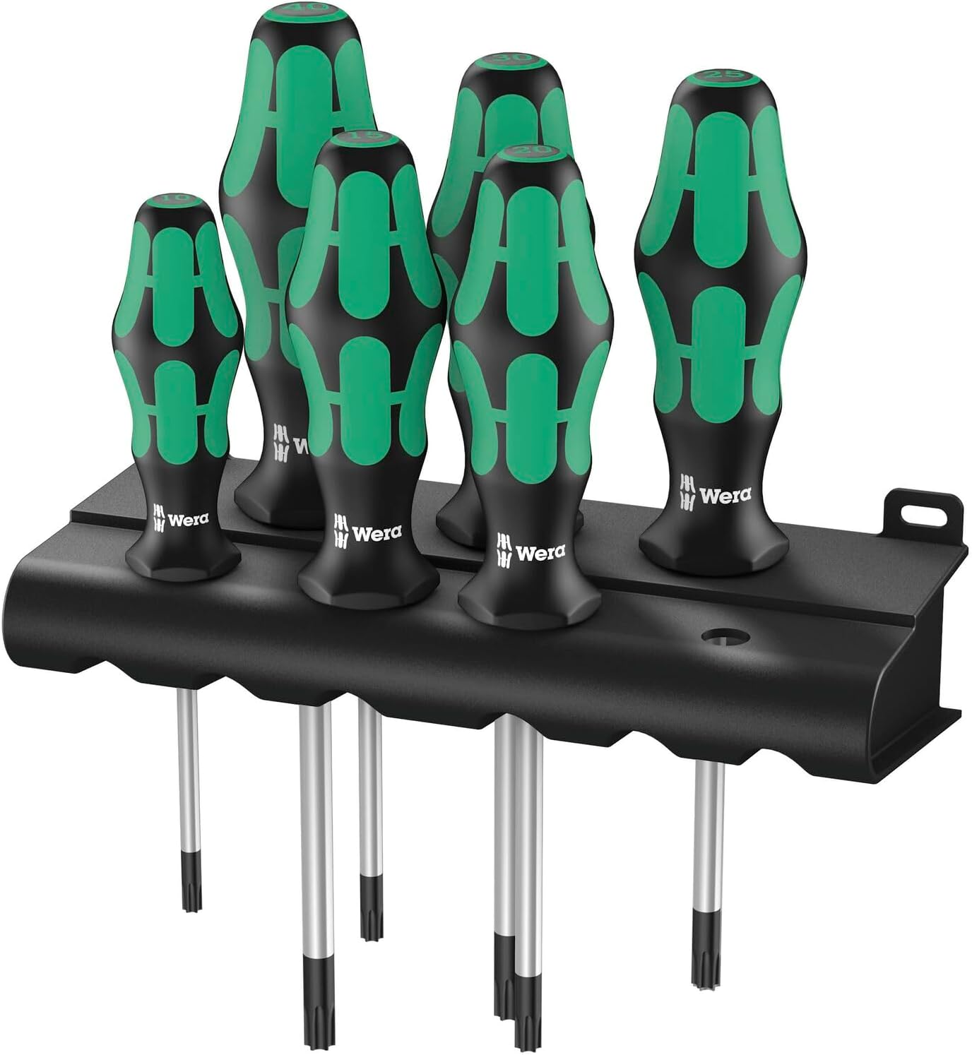 Wera 367/6 Torx Bo Kraftform Plus, Torx Bo-Schraubendrehersatz mit Rack, 6-teilig, 05138250001