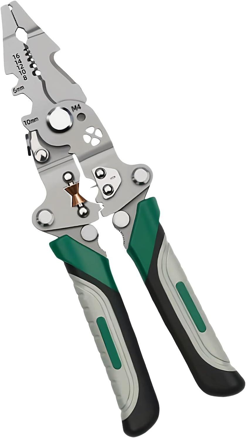 Abisoliergerät für elektrische Kabel, Abisoliergerät für elektronische Kabel, ergonomische Zange, Kabelschneider für Verkabelung, Netzwerk, Wohnmobile, Cars, Reparatur von Geräten, Marineblau