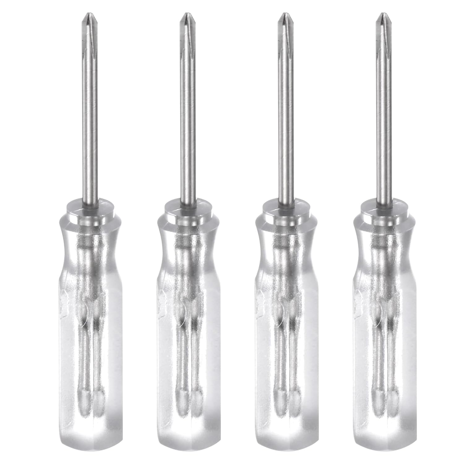 QUARKZMAN 8 Stück PH0 Mini Kreuzschraubendreher Set Kleine Schraubenzieher Set 1.5mm Magnetisch Kreuzkopf 45mm Länge Feinmechaniker Schraubendreher Set für Reparatur Werkzeug Set, Klar