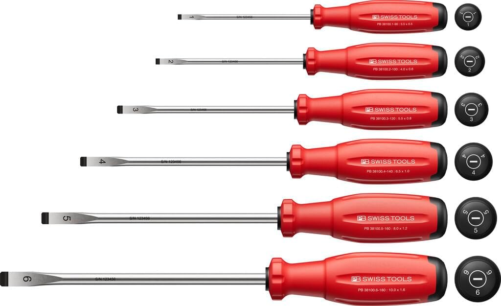 PB Swiss Tools SwissGrip Evo Schlitz Schraubenzieher Set, 38240.CBB