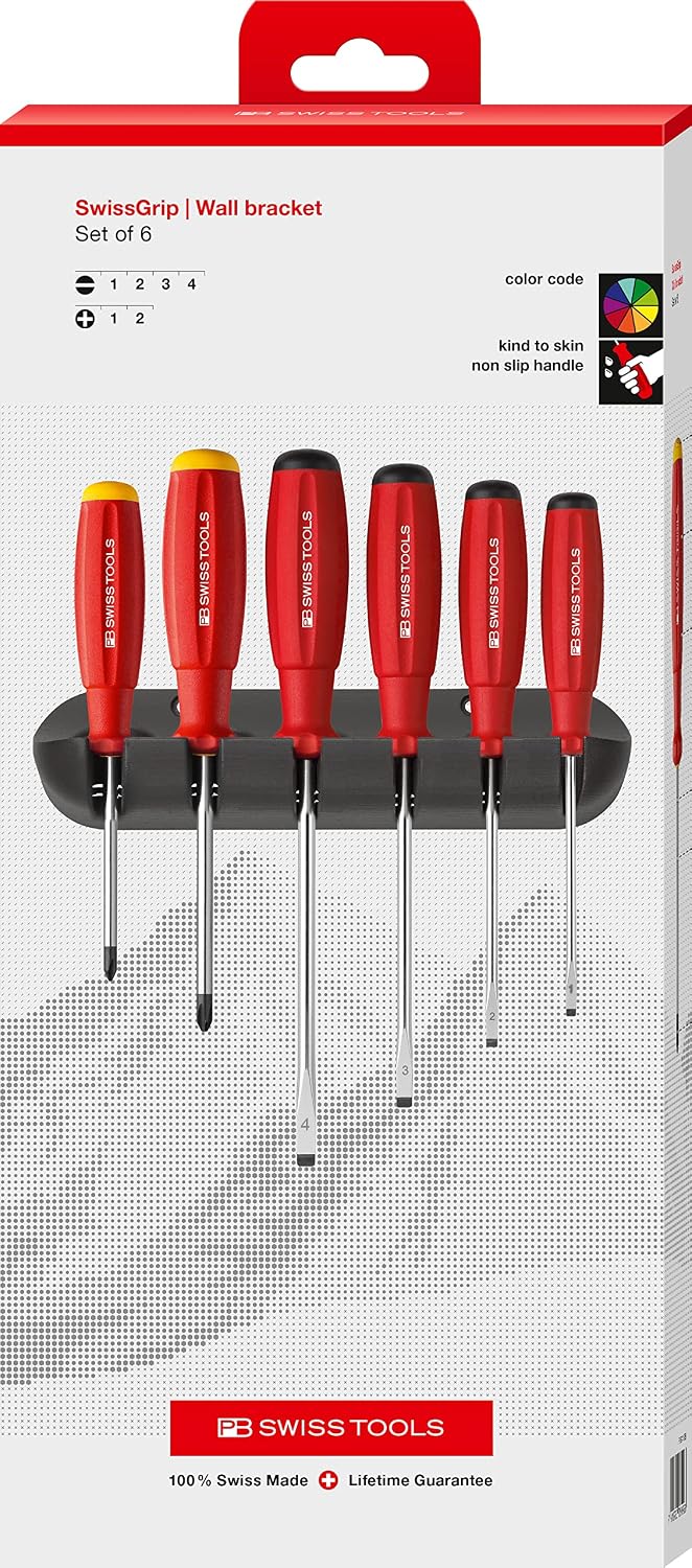 PB Swiss Tools PH Kreuzschlitz Schlitz Schraubenzieher Set, 8244.CBB