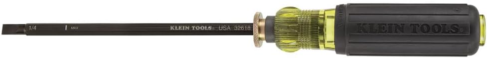 Klein Tools 32751 Schraubendreher mit verstellbarer Länge, 10,2 bis 20,3 cm, hergestellt in den USA, Kreuzschlitz-Spitze Nr. 2 und 1/4-Zoll-Schlitzspitze