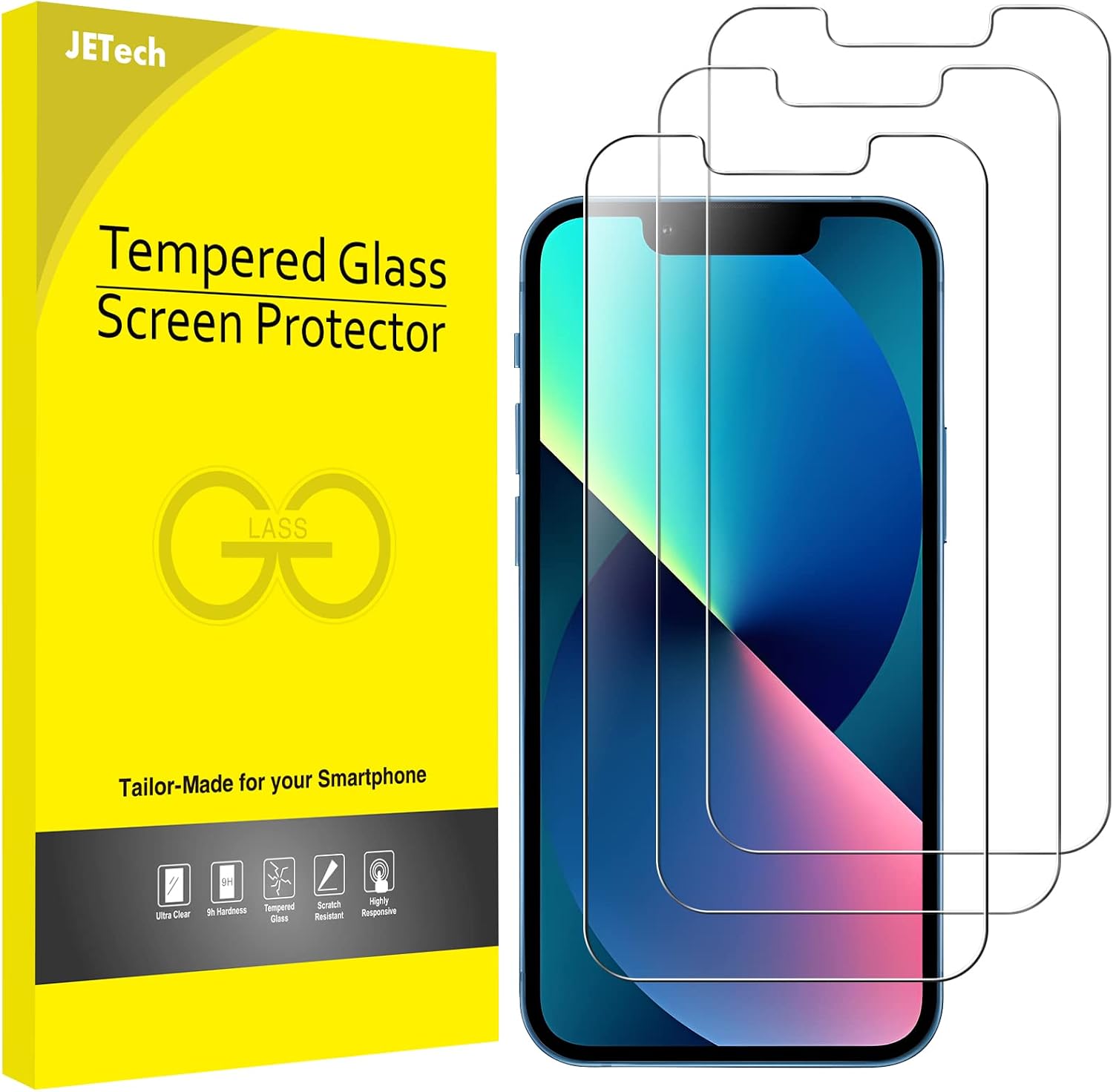 JETech Schutzfolie für iPhone 18 Pro/17 Pro, 3 Stück