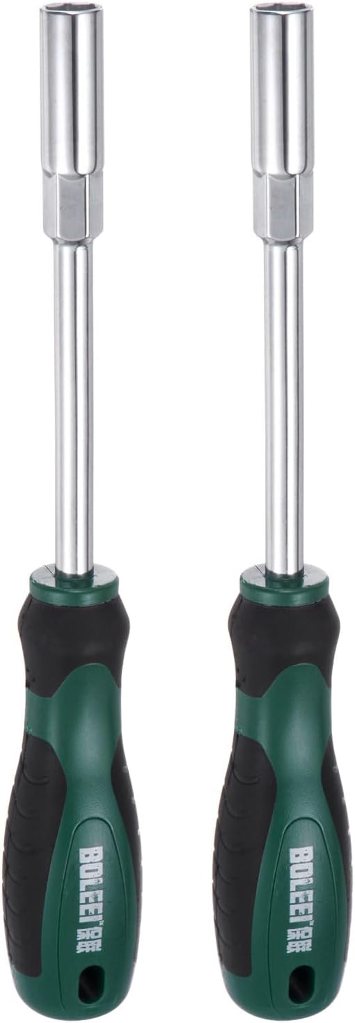 QUARKZMAN 2 Stück metrischer Mutternschlüssel 10mm CR-V nicht-magnetische Spitze hohle Wellen Sechskant-Schraubendreher mit rutschfestem Griff für die Fahrzeugreparatur