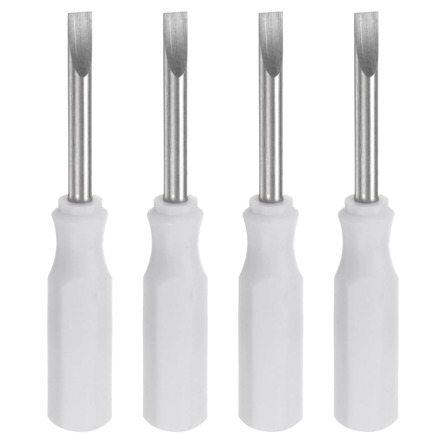 QUARKZMAN 8 Stück SL2.5 Mini Schlitzschraubendreher Set Kleine Schraubenzieher Set 2.5mm Magnetisch Schlitzkopf 45mm Länge Feinmechaniker Schraubendreher Set für Reparatur Werkzeug Set, Weiß