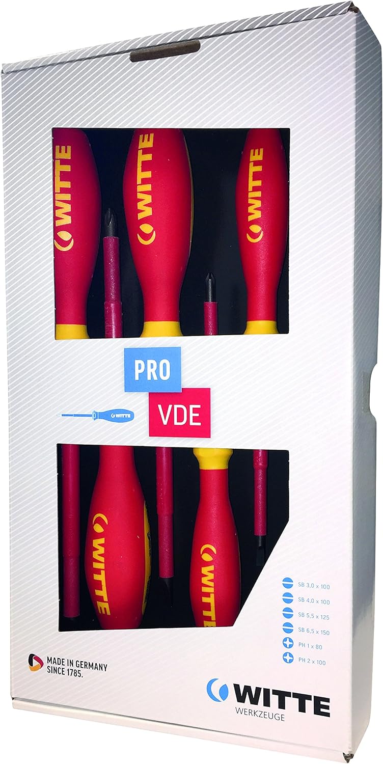 WITTE 670027 - Juego de 6 destornilladores PRO VDE (PL/PH)