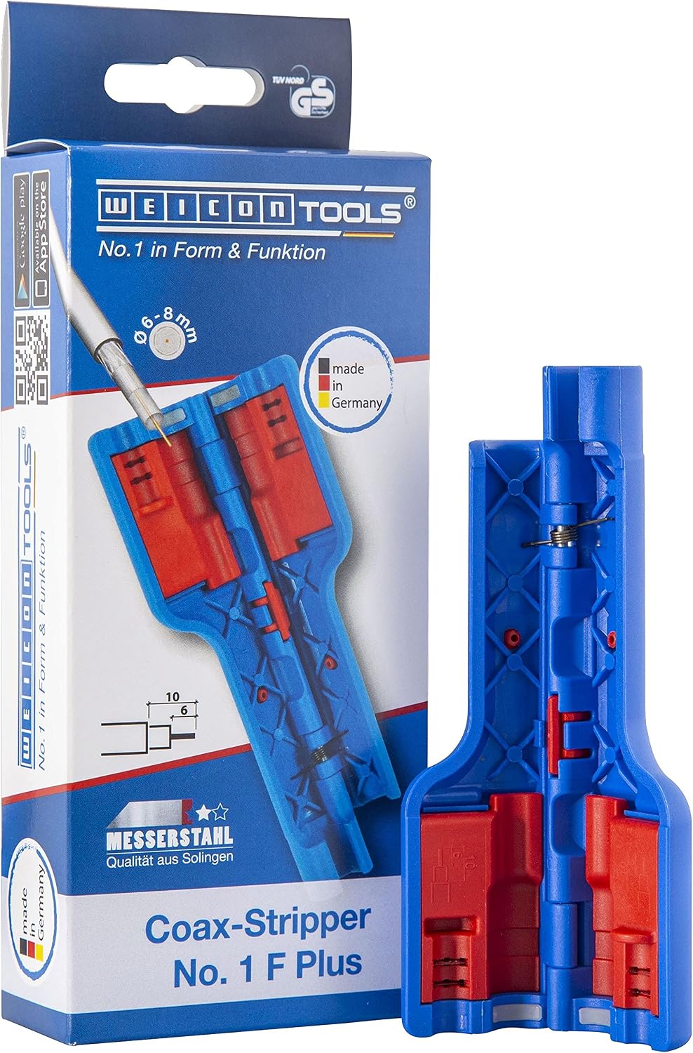 WEICON TOOLS Coax-Stripper No. 1 F Plus für F-Kompressionsstecker | Abisolierwerkzeug für Koaxialkabel, Antennenkabel u.v.m.