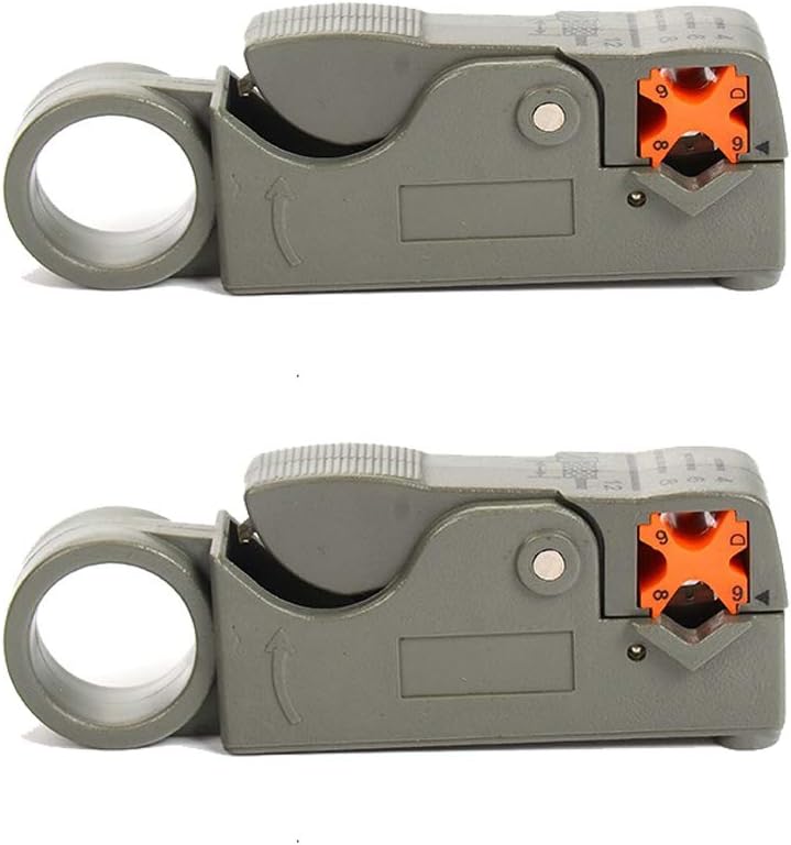 Rotations-Koaxialkabelschneider, Abisolierwerkzeug für RG58, RG6, RG59, Leitungsisolierung, 2 Stück