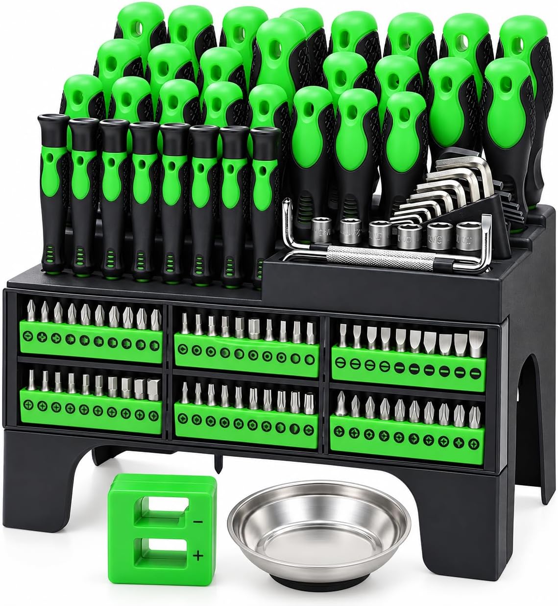 Magnetisches Schraubendreher-Set, inklusive Torx-Mini-Präzisions-Schraubendreher, Magnetspitzen-Design, Präzisions- und Standard-Werkzeuge mit Kunststoffregalen für Reparaturen, Heimwerker, Handwerk,